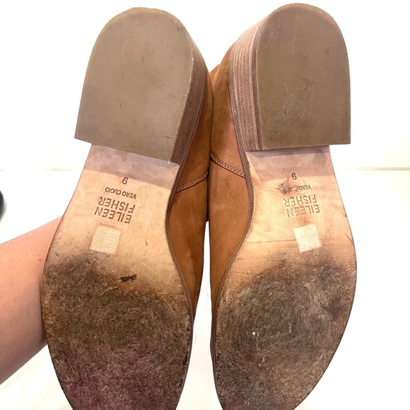 Eileen Fisher leaf Tan Suede Ankle Booties 9 - Picture 3 of 7